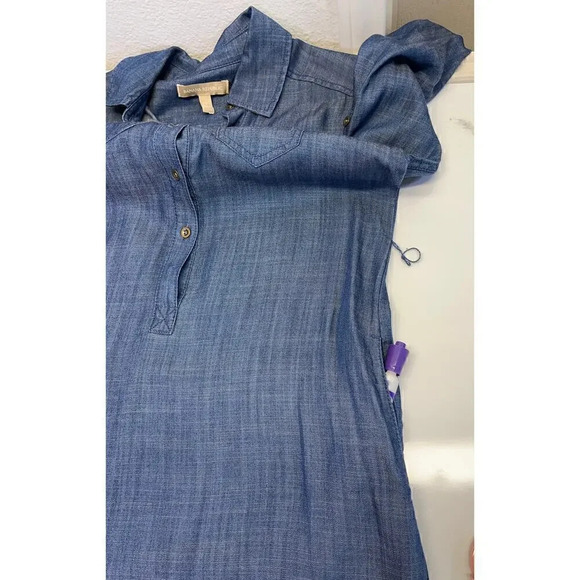 BANANA REPUBLIC Womens S 0 Blue Indigo Denim  Knee length  Sleeves dress - Picture 8 of 11
